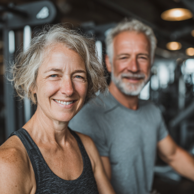 Активні літні люди займаються фітнесом