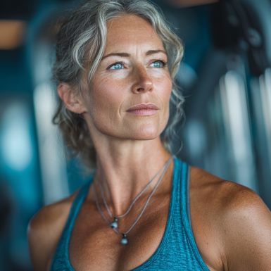 Група літніх людей займається йогою